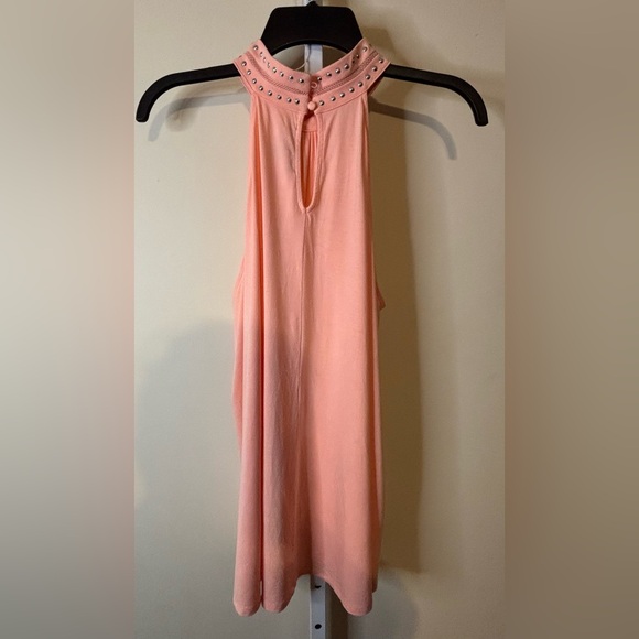 Elegant INC Peach Jewel Studded Halter Top-Size 2x - Picture 3 of 9